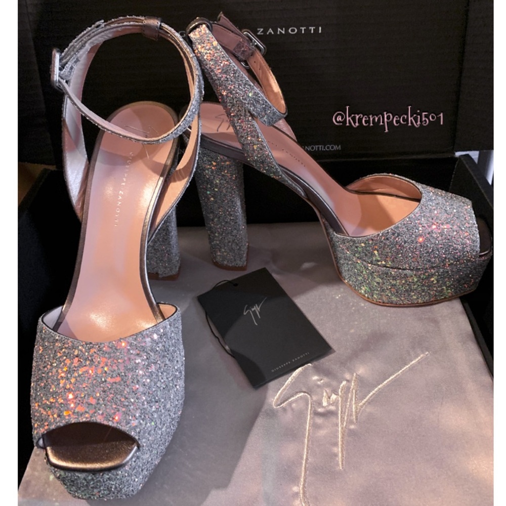 giuseppe zanotti NIB glitter platform heel